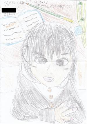 お友だちが描いてくれた春海肖像画 お友だちが描いてくれた春海肖像画